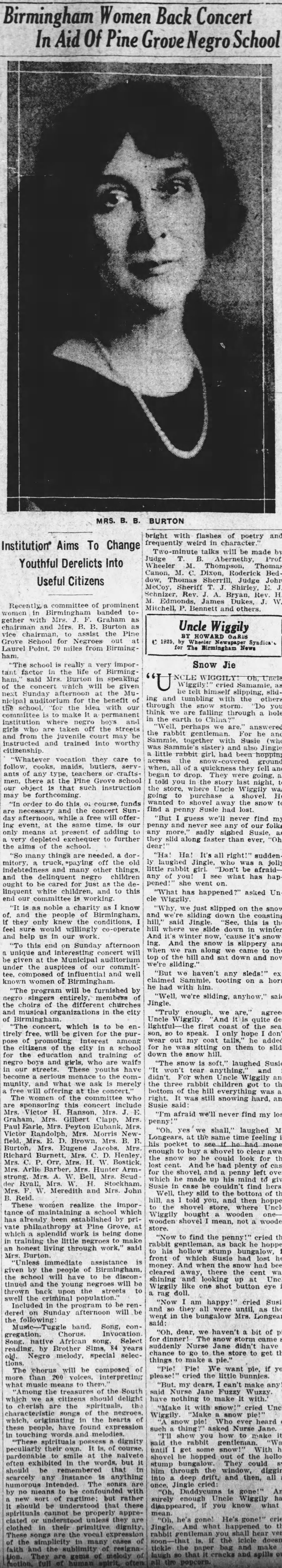 Birmingham Women Back Concert In Aid of Pine Grove Negro School